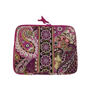 Vera Bradley Purple Paisley Quilted Zip Laptop Tablet Sleeve Case Pouch 11" x 9"